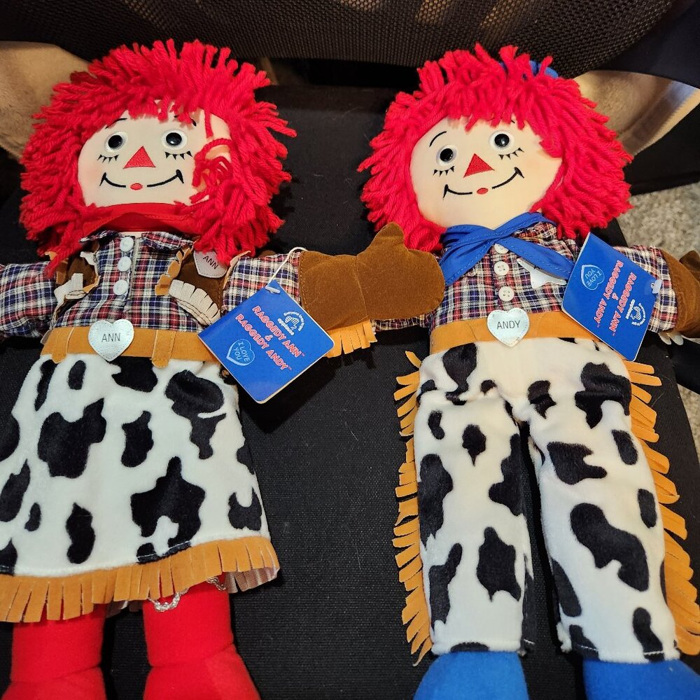 Raggedy Ann and Andy Cowboy and Cowgirl Dolls NWT